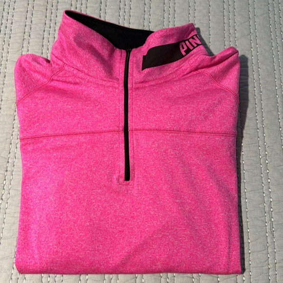 Pink Victoria Secret Athletic 1/4 Zip Top Size Large - Picture 3 of 9